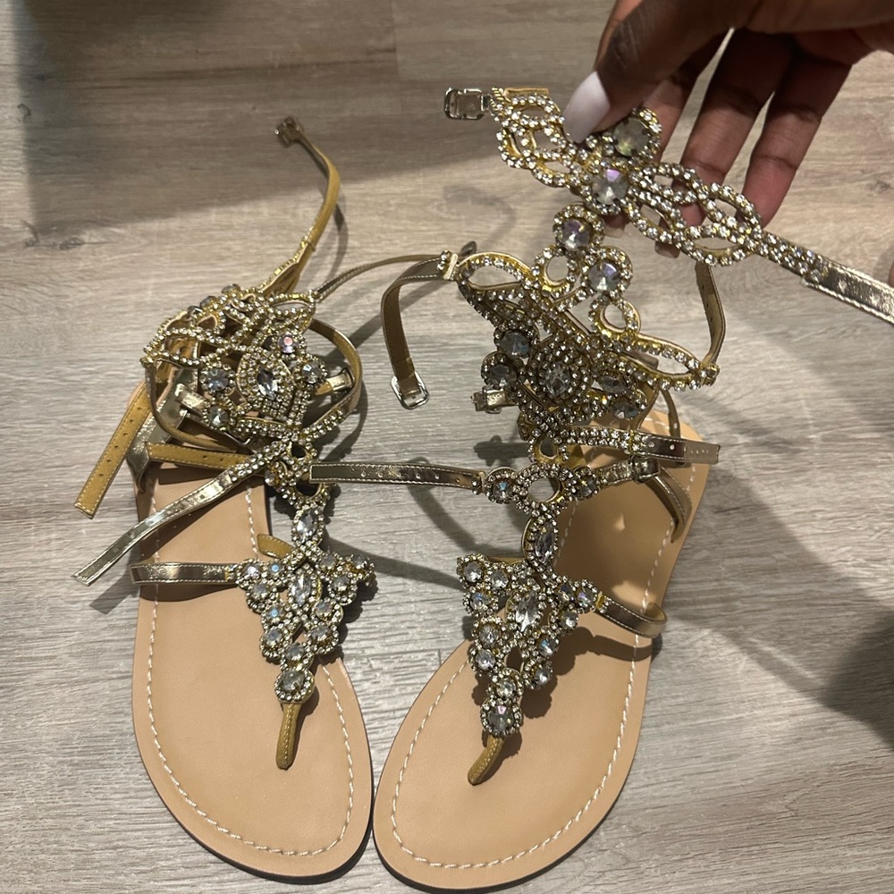 Gladiator diamond sandals size 8